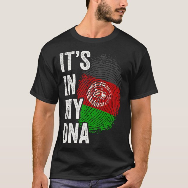 T-shirt SON DANS MON ADN Afghanistan Drapeau Fierté des ra (Devant)