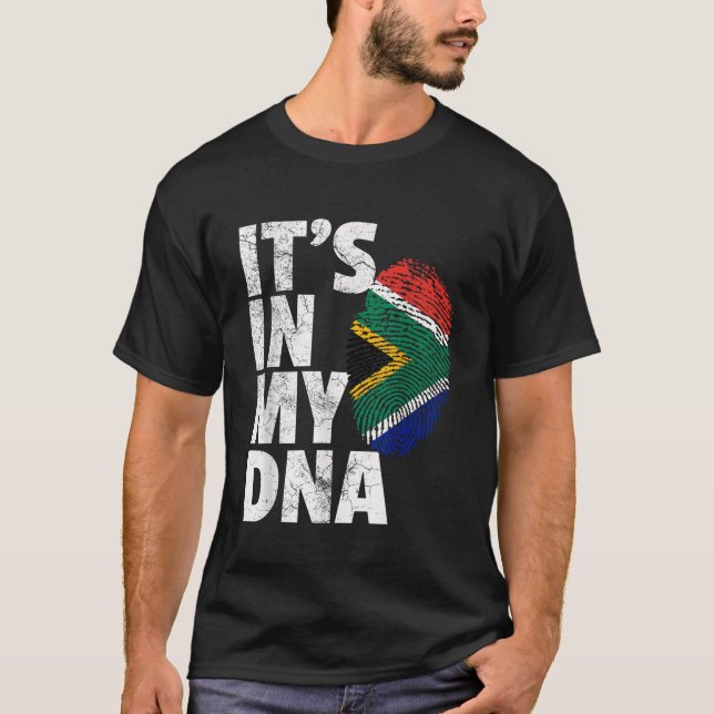 T-shirt SON DANS MON ADN Afrique du Sud Drapeau Hommes Fem (Devant)