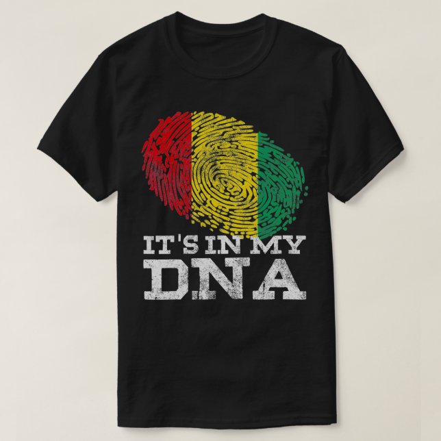 T-shirt Son Dans Mon ADN Cadeaux Guinéens Fier Afro Guinée (Design devant)