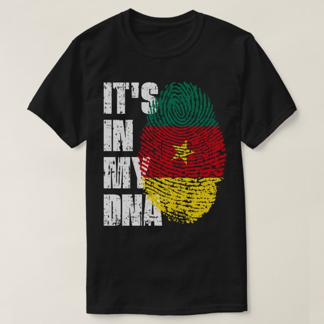 T-shirt SON DANS MON ADN Cameroun Drapeau garçon fille cad (Design devant)