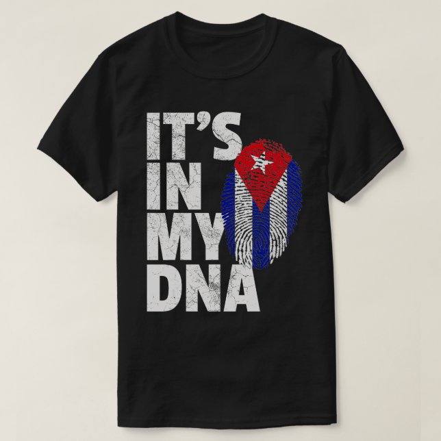 T-shirt SON DANS MON ADN Cuba Drapeau Cubain Pride Hommes  (Design devant)