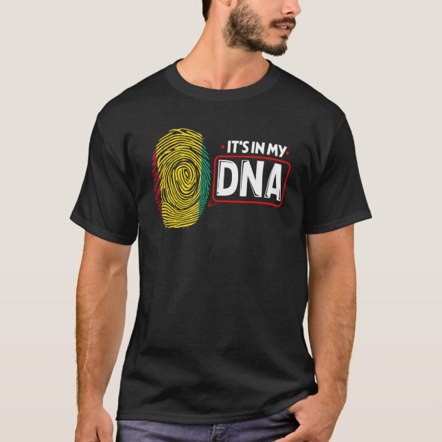 T-shirt Son Dans Mon ADN Drapeau National Guin Patriotique (Devant)