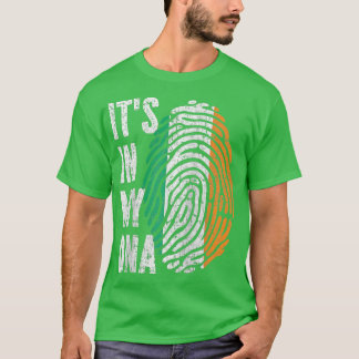 T-shirt SON DANS MON ADN Irlande Drapeau irlandais Raglan