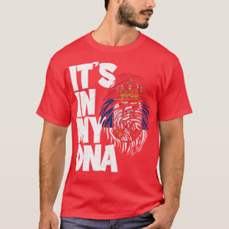 T-shirt SON DANS MON ADN Serbie Drapeau Hommes Femmes Enfa