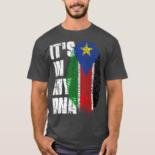 T-shirt SON DANS MON ADN Sud-Soudan Drapeau garçon fille c
