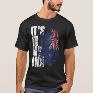 T-shirt Son Dans My Dna Nouvelle-Zélande Maori Kiwi Haka F
