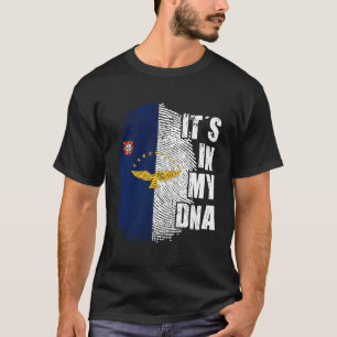 T-shirt Son Dna Açores Drapeau Portugal Patriotique Portug