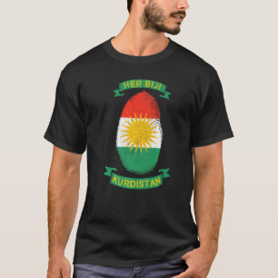T-shirt Son Drapeau Biji Kurdistan Kurde Empreinte