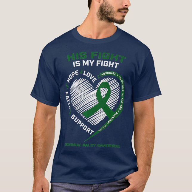 T-shirt Son Fils Grandson Sa lutte Mon combat Cérébral Pal (Devant)