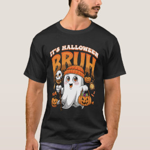 T-shirt Son Halloween Bruh mignonne Ghost Citrouille Jack