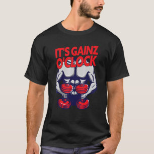 T-shirt Son Horloge Gainz - Bodybuilding Poids Lifter Gym