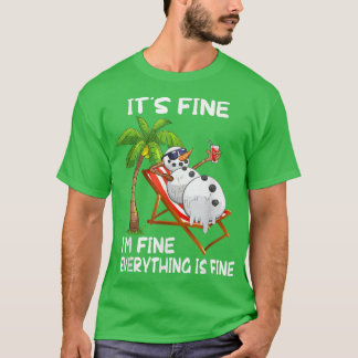 T-shirt Son Im Fine Melding Snowman Noël d'été