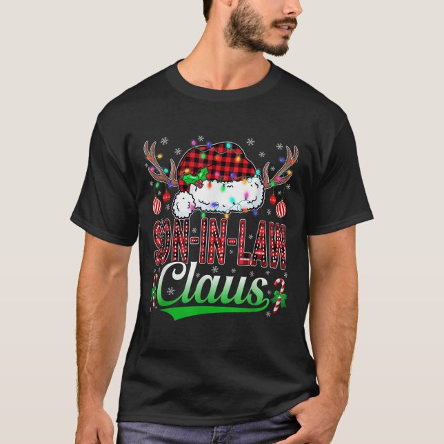 T-shirt Son-in-law Claus Christmas Light Matching Family X (Devant)