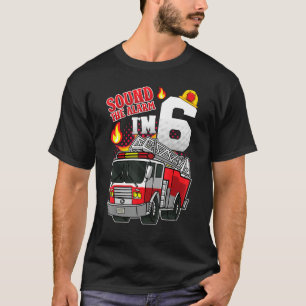 T-shirt Son L'alarme Je suis 6 Pompier Moteur d'incendie 6