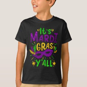 T-shirt Son Mardi Gras Yall perles Masque Jester Casquette