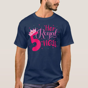 T-shirt Son Royal Fiveness 5e anniversaire filles Fun Deco