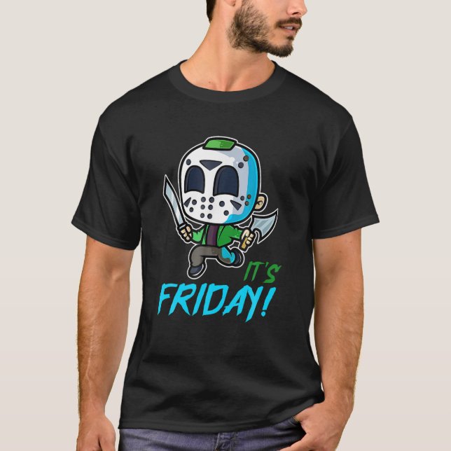 T-shirt Son Vendredi 13E Drôle Halloween Horror Graphic (Devant)