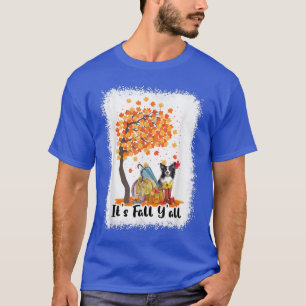T-shirt Son Yall Bordure Collie Chien Citrouille Automne B