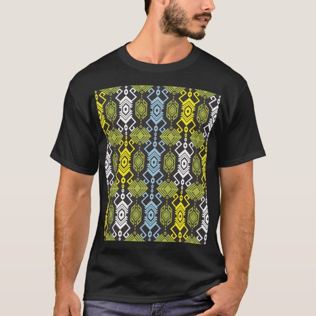 T-shirt Songket Tenun : Motif Indonésien Traditionnel. (Devant)