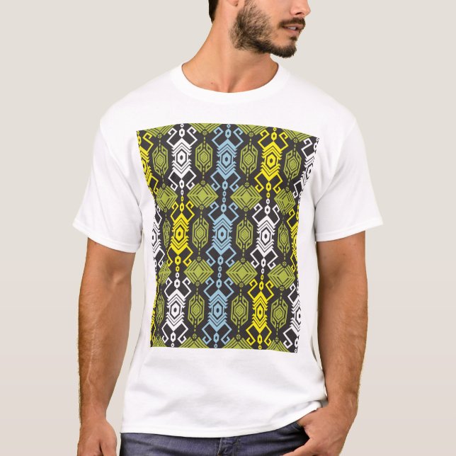 T-shirt Songket Tenun : Motif Indonésien Traditionnel. (Devant)