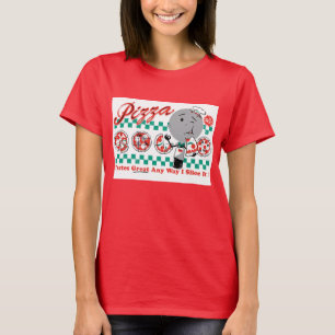 T-shirt Sonnerie de dames de trancheuse de pizza rétro