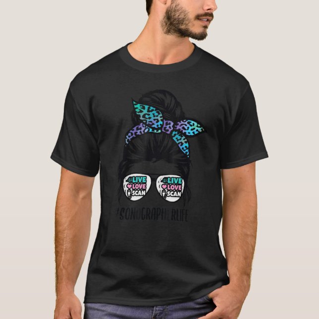 T-shirt Sonographe Vie Messeuse Bun Sonographie Cheveux Ul (Devant)