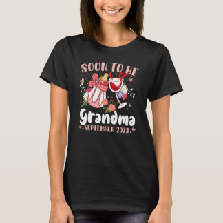 T-shirt Soon To Be Grandma September 2023 Grandma First Ti
