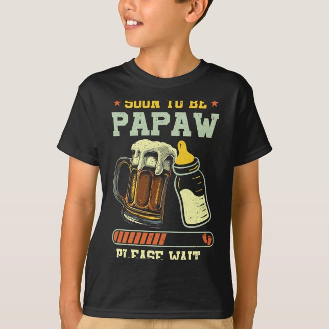 T-shirt Soon To Be Papaw Est 2025 Pregnancy Announcement L (Devant)