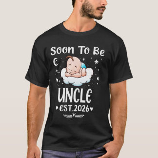 T-shirt Soon To Be Uncle EST. 2026 Father's Day Cute Heart