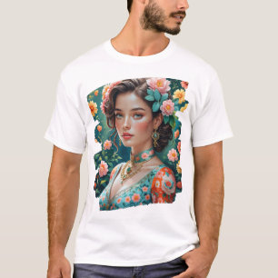 T-Shirt Sophisticated Retro: Elegant Balinese Girl