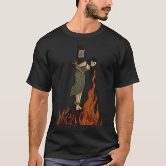 T-shirt Sorcier Brodé Allumant une Cigarette