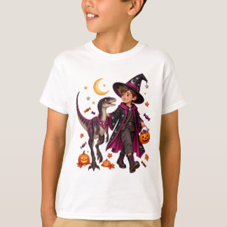 T-shirt Sorcier Malicieux & Masiakasaurus Halloween
