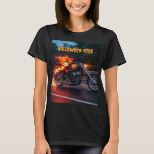 T-shirt Sorcière à flamme sur moto