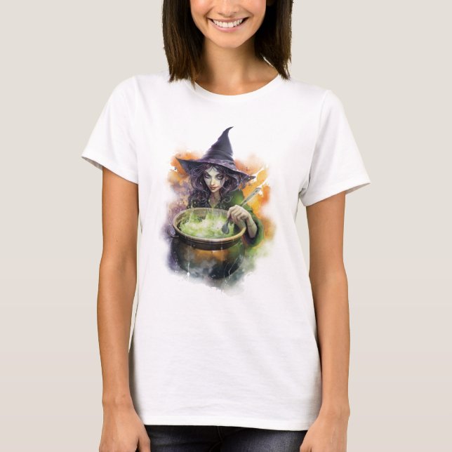 T-shirt Sorcière à l'aquarelle (Devant)