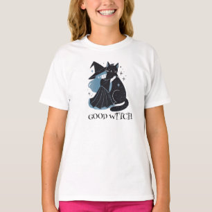 T-shirt sorcière avec chat noir