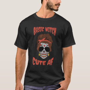 T-shirt Sorcière basique Cute Af Momster Crâne à sucre Hal