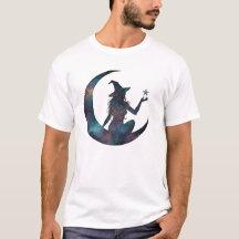 Sorcière céleste sur lune Halloween Art