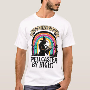T-shirt Sorcière Comptable Rétro Halloween Comptabilité De