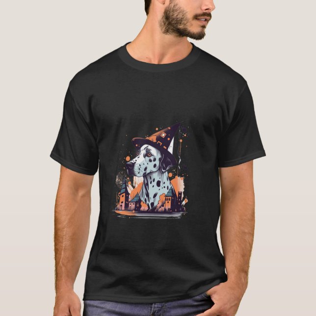 T-shirt Sorcière dalmate Halloween Costume Amoureux des ch (Devant)