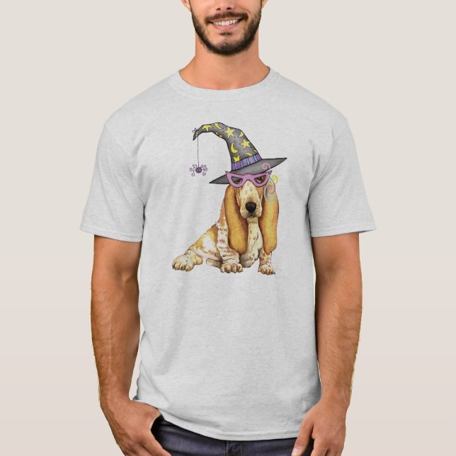 T-shirt Sorcière de Basset Hound (Devant)