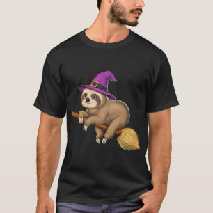 T-shirt Sorcière de la paresse à cheval sur un balai