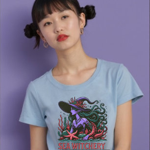 T-shirt Sorcière de mer Sirène Pieuvre Plage