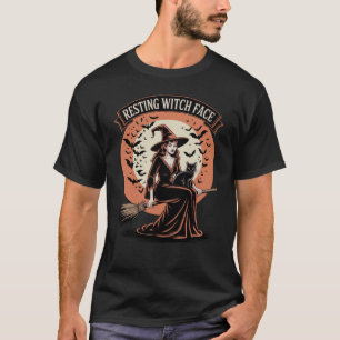 T-shirt Sorcière de repos visage drôle Halloween