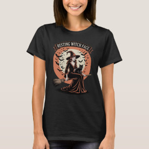 T-shirt Sorcière de repos visage drôle Halloween