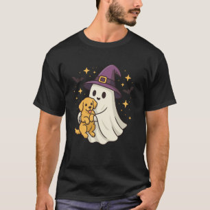 T-shirt Sorcière de retriever doré fantôme Halloween amate
