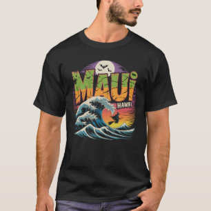 T-shirt Sorcière de surf sur Broom Maui Hawaii Halloween