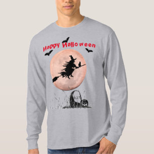 T-shirt Sorcière d'Halloween gris (avec sous-base)