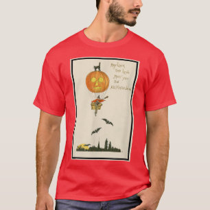T-shirt Sorcière d'Halloween vintage dans un ballo à air c