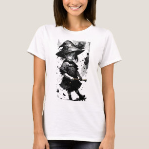 T-shirt Sorcière Enfant Noir Encre