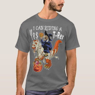 T-shirt Sorcière équitation maman Dinosaur T rex Halloween